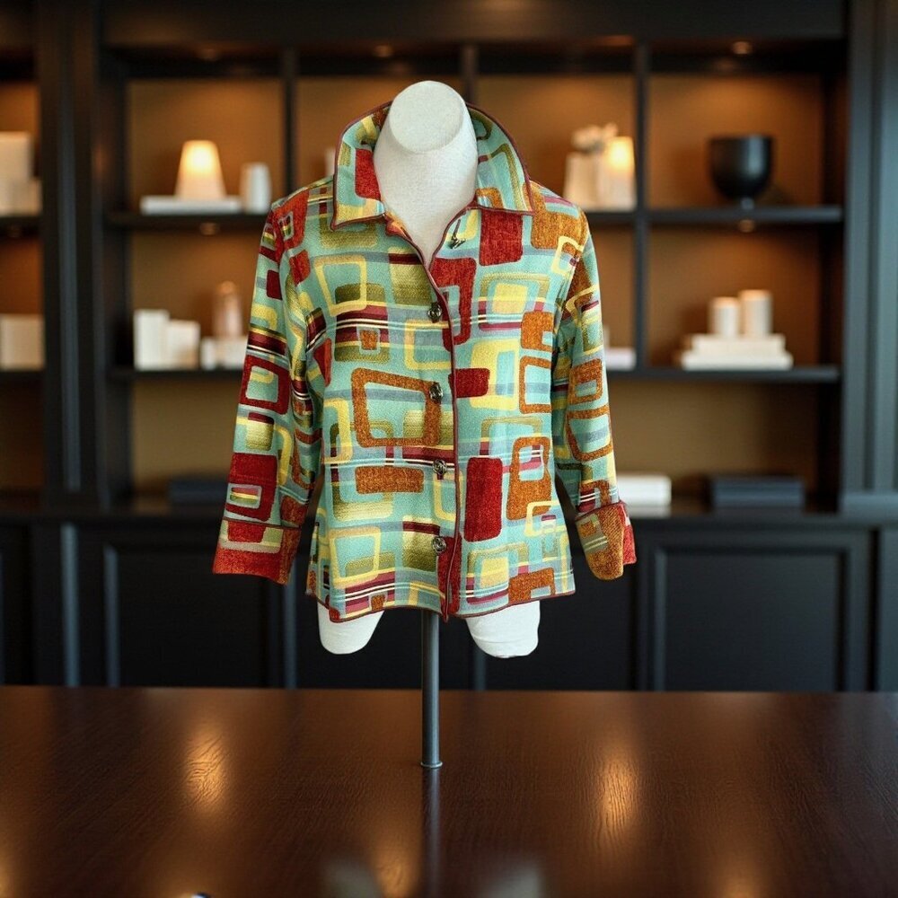 Winding River Vintage Atomic Print Reversible Jacket